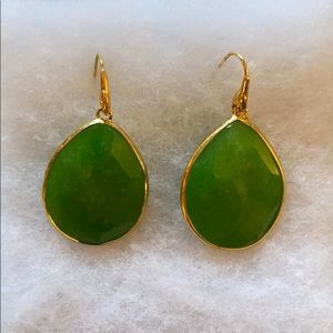 Stella & Dot large emerald drop earrings